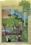 Khusraw's portrait shown to shirin, 1495. - CLICK TO ENLARGE